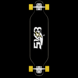 Skate longboard “SK8 Bright” versão preto
